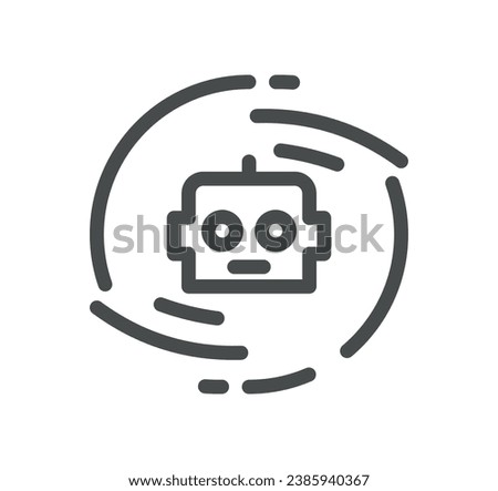 Ai chat bot related icon outline and linear vector.