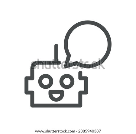 Ai chat bot related icon outline and linear vector.