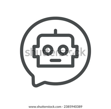 Ai chat bot related icon outline and linear vector.