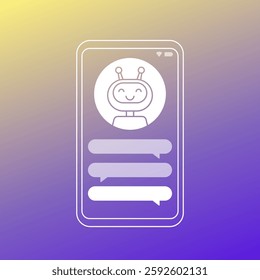 AI chat bot in smart phone, mobile app design