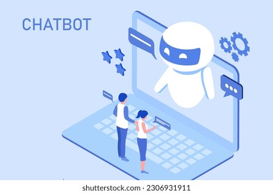 Chatbot-Technologiekonzept, das Gespräch mit Robotern,