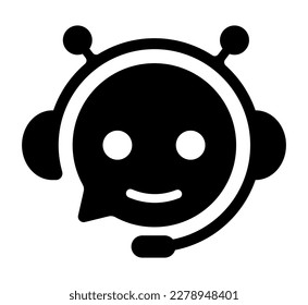 AI chat bot vector icon illustration