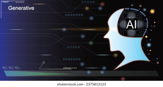 AI chat and Brain circuit learning processing from big data. Artificial Intelligence chipset to machine learning concept. Futuristic technology sci-fi background. Generated new business for thefuture.