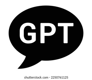 AI chat bubble with GPT flat vector icon for technology apps and websites