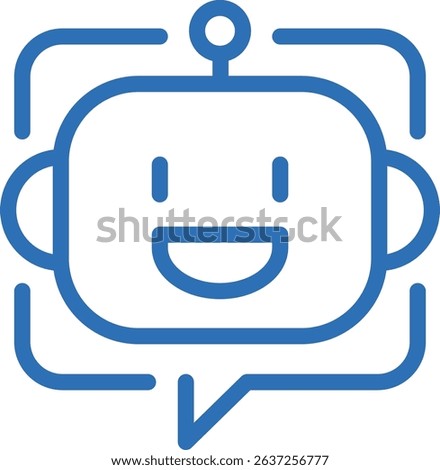 AI Chat Icon – Vector Line Symbol for Conversational Interface and Bots