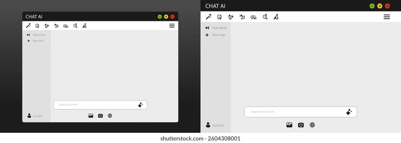 Ai chat interface showcasing interactive icons for efficient and user friendly communication.