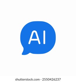 Vector de signo de burbuja de discurso de chat AI