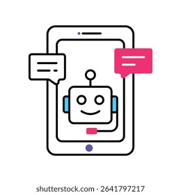 Ai Chat Vector Filled outline illustration styFilled le icon. EPS 10 file