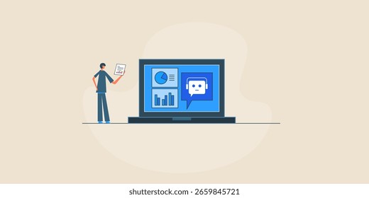Chatbot de IA que analiza datos empresariales y genera informes basados en datos con gráficos y gráficos para personas de negocios.