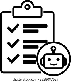 AI Chatbot Assistant Icon Flat and Outline Vector Symbols for Artificial Intelligence Virtual Assistant Customer Support Automation Robot Help Desk Isolated