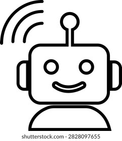 AI Chatbot Assistant Icon Flat and Outline Vector Symbols for Artificial Intelligence Virtual Assistant Customer Support Automation Robot Help Desk Isolated