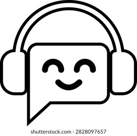 AI Chatbot Assistant Icon Flat and Outline Vector Symbols for Artificial Intelligence Virtual Assistant Customer Support Automation Robot Help Desk Isolated
