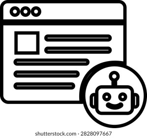 AI Chatbot Assistant Icon Flat and Outline Vector Symbols for Artificial Intelligence Virtual Assistant Customer Support Automation Robot Help Desk Isolated
