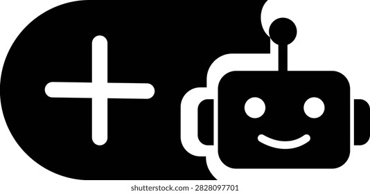 AI Chatbot Assistant Icon Flat and Outline Vector Symbols for Artificial Intelligence Virtual Assistant Customer Support Automation Robot Help Desk Isolated