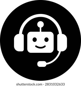 AI Chatbot Assistant Icon Flat and Outline Vector Symbols for Artificial Intelligence Virtual Assistant Customer Support Automation Robot Help Desk Isolated