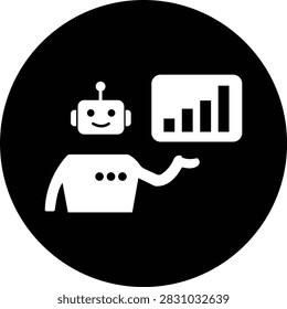 AI Chatbot Assistant Icon Flat and Outline Vector Symbols for Artificial Intelligence Virtual Assistant Customer Support Automation Robot Help Desk Isolated