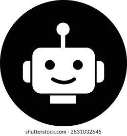 AI Chatbot Assistant Icon Flat and Outline Vector Symbols for Artificial Intelligence Virtual Assistant Customer Support Automation Robot Help Desk Isolated