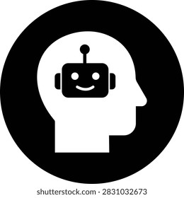 AI Chatbot Assistant Icon Flat and Outline Vector Symbols for Artificial Intelligence Virtual Assistant Customer Support Automation Robot Help Desk Isolated