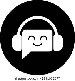 AI Chatbot Assistant Icon Flat and Outline Vector Symbols for Artificial Intelligence Virtual Assistant Customer Support Automation Robot Help Desk Isolated