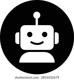 AI Chatbot Assistant Icon Flat and Outline Vector Symbols for Artificial Intelligence Virtual Assistant Customer Support Automation Robot Help Desk Isolated