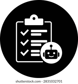 AI Chatbot Assistant Icon Flat and Outline Vector Symbols for Artificial Intelligence Virtual Assistant Customer Support Automation Robot Help Desk Isolated