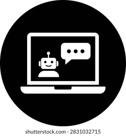 AI Chatbot Assistant Icon Flat and Outline Vector Symbols for Artificial Intelligence Virtual Assistant Customer Support Automation Robot Help Desk Isolated