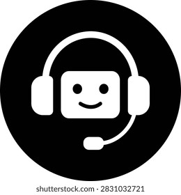 AI Chatbot Assistant Icon Flat and Outline Vector Symbols for Artificial Intelligence Virtual Assistant Customer Support Automation Robot Help Desk Isolated