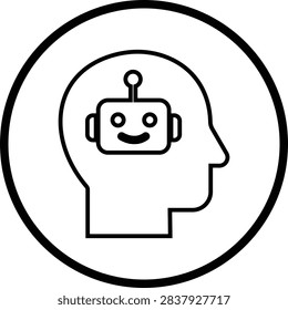 AI Chatbot Assistant Icon Flat and Outline Vector Symbols for Artificial Intelligence Virtual Assistant Customer Support Automation Robot Help Desk Isolated