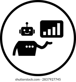 AI Chatbot Assistant Icon Flat and Outline Vector Symbols for Artificial Intelligence Virtual Assistant Customer Support Automation Robot Help Desk Isolated