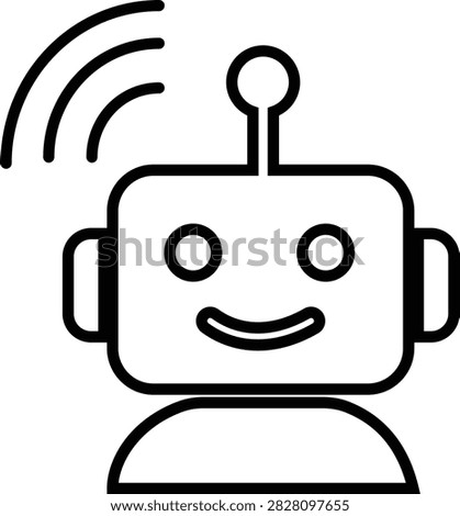AI Chatbot Assistant Icon Flat and Outline Vector Symbols for Artificial Intelligence Virtual Assistant Customer Support Automation Robot Help Desk Isolated