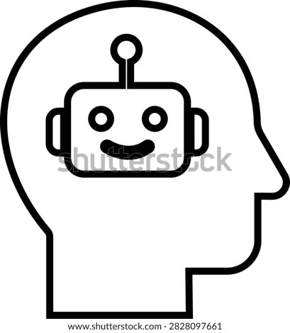 AI Chatbot Assistant Icon Flat and Outline Vector Symbols for Artificial Intelligence Virtual Assistant Customer Support Automation Robot Help Desk Isolated