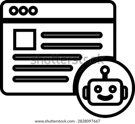 AI Chatbot Assistant Icon Flat and Outline Vector Symbols for Artificial Intelligence Virtual Assistant Customer Support Automation Robot Help Desk Isolated