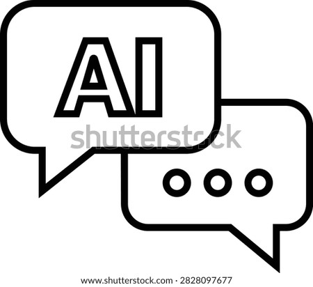 AI Chatbot Assistant Icon Flat and Outline Vector Symbols for Artificial Intelligence Virtual Assistant Customer Support Automation Robot Help Desk Isolated
