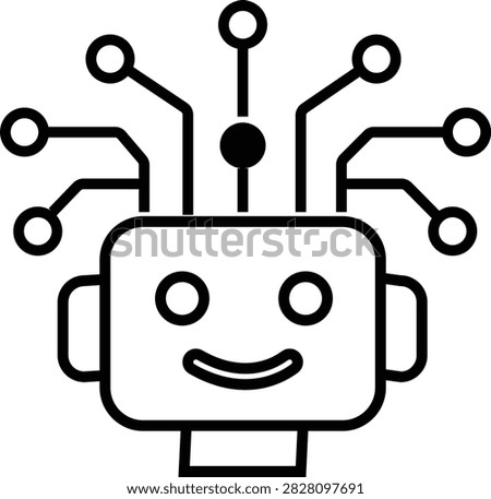 AI Chatbot Assistant Icon Flat and Outline Vector Symbols for Artificial Intelligence Virtual Assistant Customer Support Automation Robot Help Desk Isolated