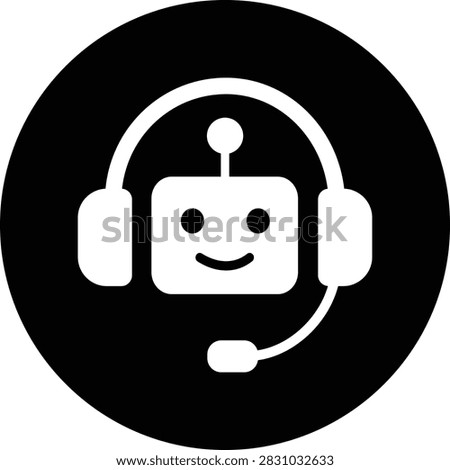 AI Chatbot Assistant Icon Flat and Outline Vector Symbols for Artificial Intelligence Virtual Assistant Customer Support Automation Robot Help Desk Isolated