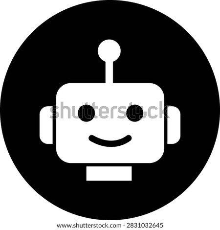 AI Chatbot Assistant Icon Flat and Outline Vector Symbols for Artificial Intelligence Virtual Assistant Customer Support Automation Robot Help Desk Isolated