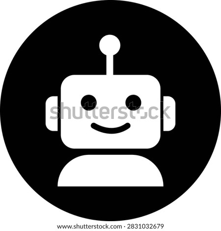 AI Chatbot Assistant Icon Flat and Outline Vector Symbols for Artificial Intelligence Virtual Assistant Customer Support Automation Robot Help Desk Isolated