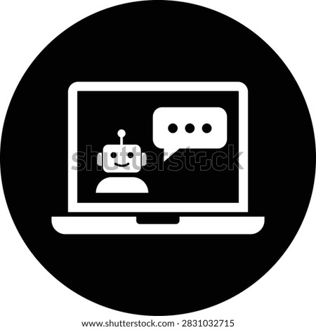 AI Chatbot Assistant Icon Flat and Outline Vector Symbols for Artificial Intelligence Virtual Assistant Customer Support Automation Robot Help Desk Isolated