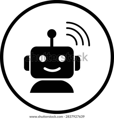 AI Chatbot Assistant Icon Flat and Outline Vector Symbols for Artificial Intelligence Virtual Assistant Customer Support Automation Robot Help Desk Isolated