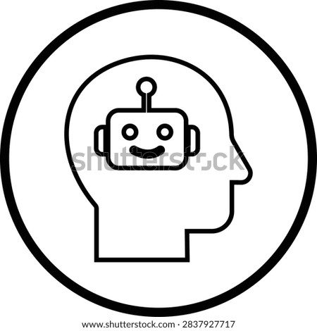 AI Chatbot Assistant Icon Flat and Outline Vector Symbols for Artificial Intelligence Virtual Assistant Customer Support Automation Robot Help Desk Isolated