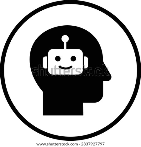 AI Chatbot Assistant Icon Flat and Outline Vector Symbols for Artificial Intelligence Virtual Assistant Customer Support Automation Robot Help Desk Isolated