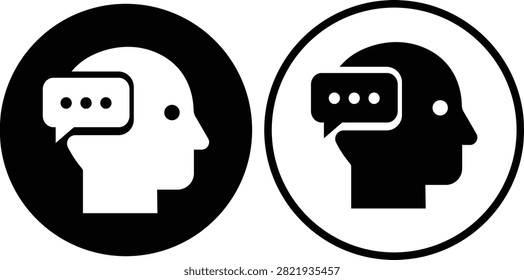AI Chatbot Assistant Icons Set Collection Group Flat and Outline Vector Symbols for Artificial Intelligence Virtual Assistant Customer Support Automation Robot Help Desk Isolated