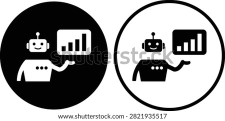 AI Chatbot Assistant Icons Set Collection Group Flat and Outline Vector Symbols for Artificial Intelligence Virtual Assistant Customer Support Automation Robot Help Desk Isolated