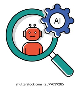 AI Chatbot Background Check Vector Icon design