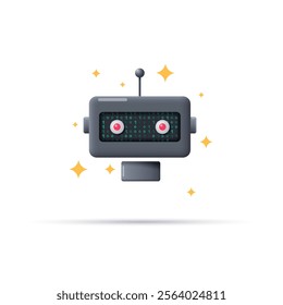 AI chatbot character design for science and business in 3d modern style. Vector illustration.