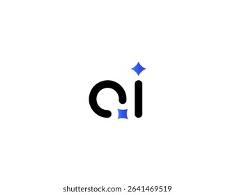 AI chatbot emblem with spark icon, modern minimal design for smart assistant, automation system, digital communication, neural network, IT support, cloud tech, cyber platform. Vector logo