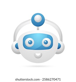 AI Chatbot Face Character Design,Cute Chatbot on White Background,Vector Made ChatBot.