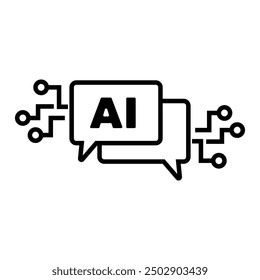 Icono de chatbot AI. Chatbot de inteligencia artificial.