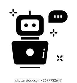 AI chatbot icon representing intelligent communication and automation.