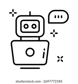 AI chatbot icon representing intelligent communication and automation.